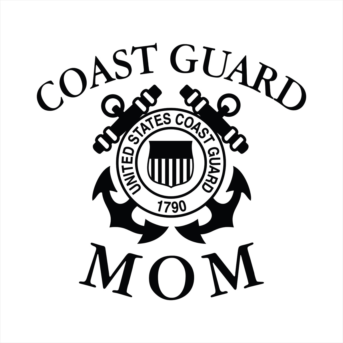 Vinyl Decal - US Coast Guard Mom