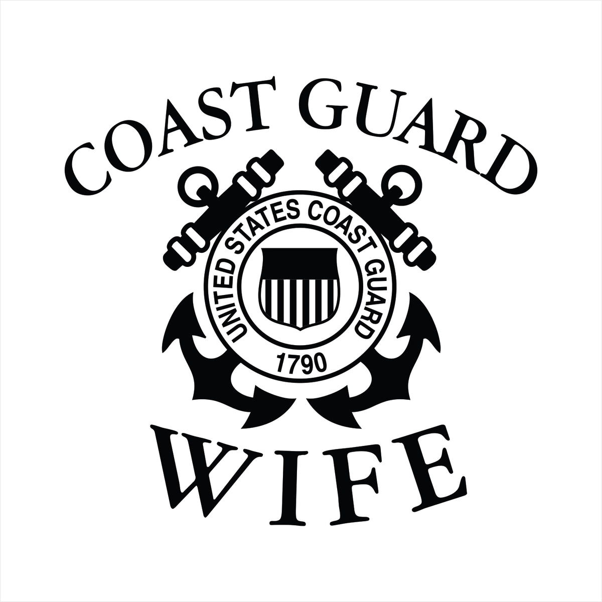 Vinyl Decal - US Coast Guard Wife